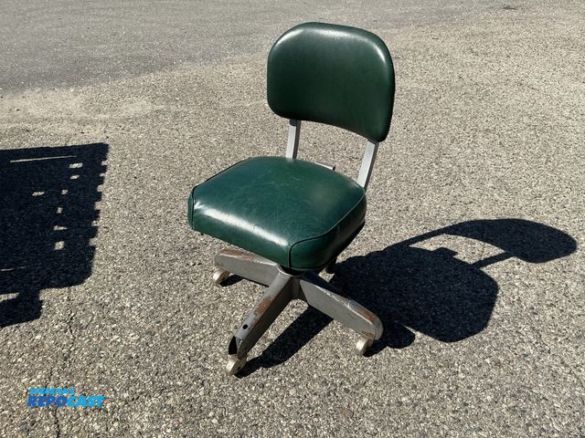 Lot 2-77972 - Antique Steel Case Leather Chair
