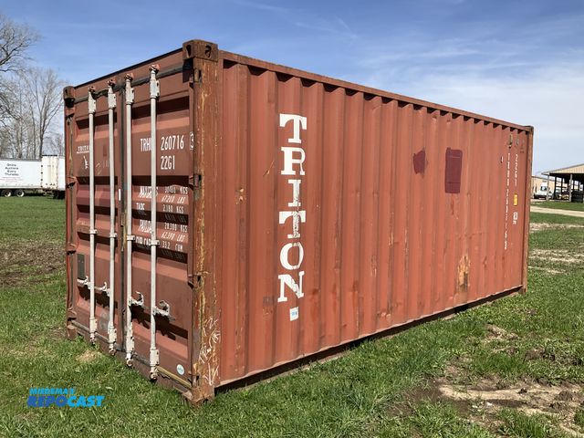Lot 2-22919 - 20’ Shipping / Storage Container 8’ wide x 8’ 6” tall, swing doors on one end, wood deck, rings for ...