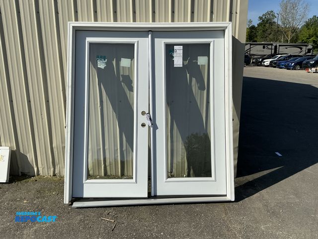 Lot 2-13427 - Jeld-Wen Steel French Door 1-lite low-E 4-9/26 Prmd Jam w/ Brickmold - left-hand inswing