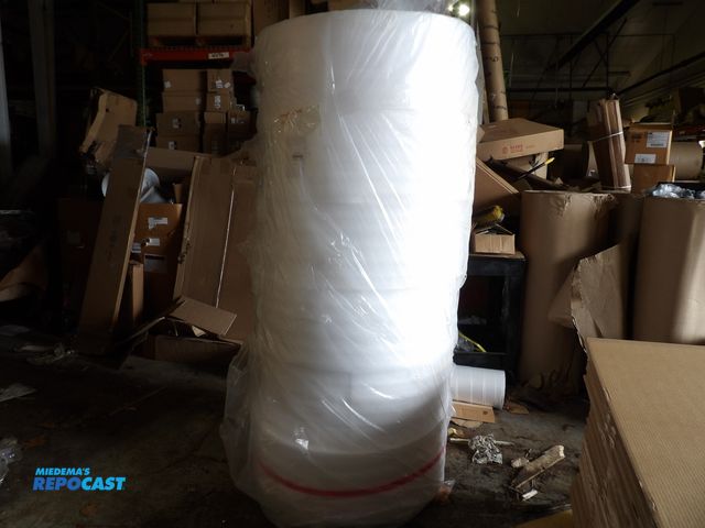 Lot 2-58306 - lot (6) new shipping and packaging foam roll: 1/8" thick 12" width 550' length each roll, white perf...
