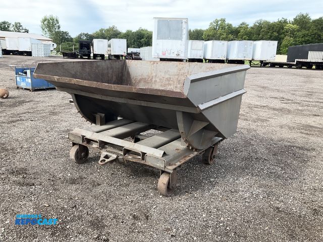 Lot 2-40897 - Heavy Duty Forkable Dump Hopper on casters 81-1/2”W x 66”L x 34”D overall, drain with a ball valve o...