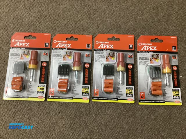 Lot 2-19213 - Four new Crescent Apex eSHOK-GUARD 11 piece Impact rated bit holder and bit set. They are Ceiling li...