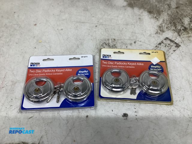 Lot 2-73373 - 2 Packer Disc Padlocks Keyed-Alike Packs