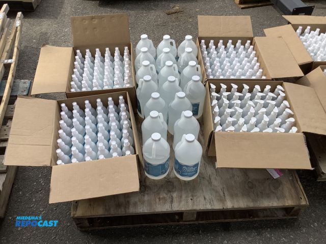Lot 2-27246 - Skid lot of 4 boxes of approximately 42 8oz bottles and approximately 18 half gallons of hand saniti...