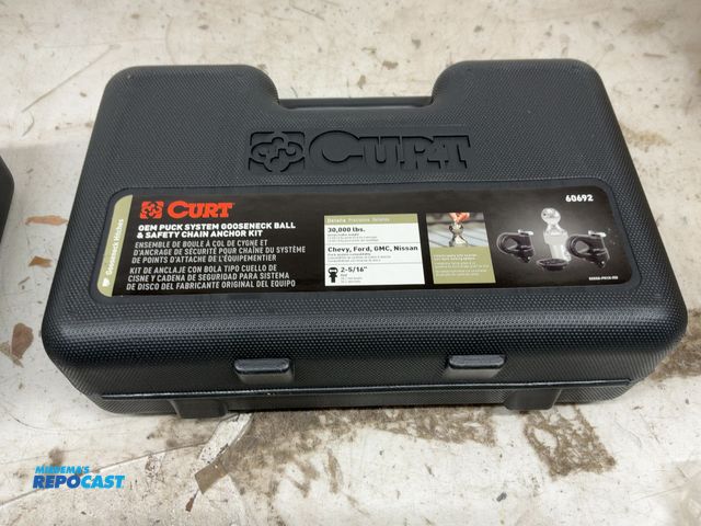 Lot 2-74137 - 1 New Curt OEM Puck System Gooseneck Ball and Safety Chain Anchor Kit.