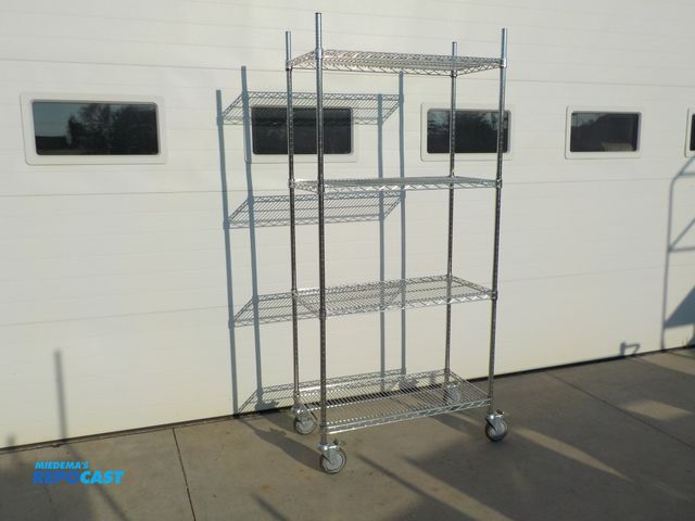 Lot 2-34133 - U-Line four shelf storage rack. Locking castors. Adjustable shelves. NSF approved. 36" w x 18" d x 7...