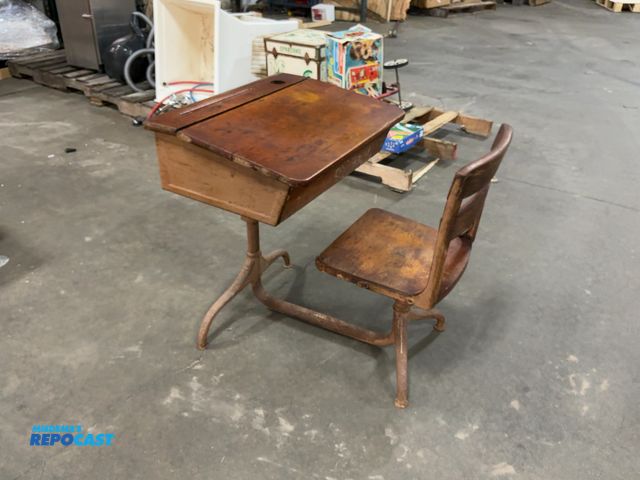 Lot 2-33082 - Vintage wooden school desk