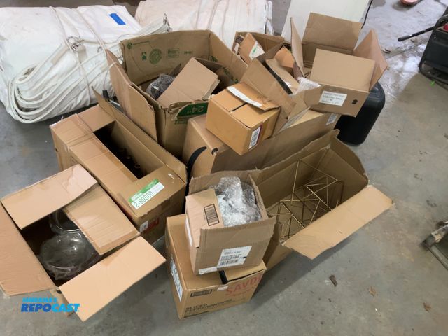 Lot 2-60800 - 50+ Glass and metal Miscellaneous wedding supplies Chandelier with light bulbs, candle holders, pict...