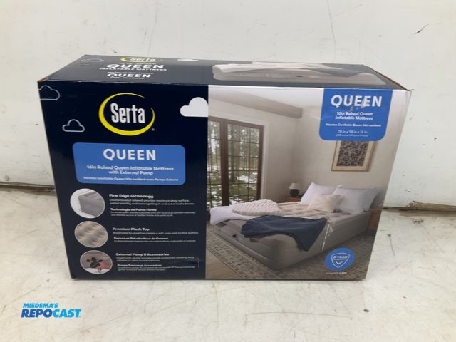 Lot 2-15644 - Serta Queen 16” raised inflatable mattress with external pump