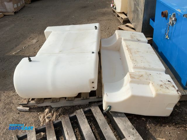 Lot 2-75724 - Skid of (2) Over Wheel Plastic Tanks, each about 60 gallons