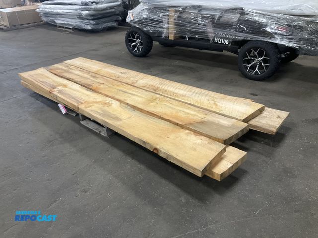 Lot 2-21015 - (5) rough sawn pine wood boards 2-1/4” to 2-1/2” thick, 10’ lengths, widths from 14” to 19”
