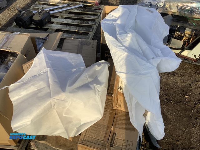 Lot 2-93224 - Skid lot of 6 boxes of Kleenguard protective clothing 100 in each box 1 box of pro shield coveralls ...