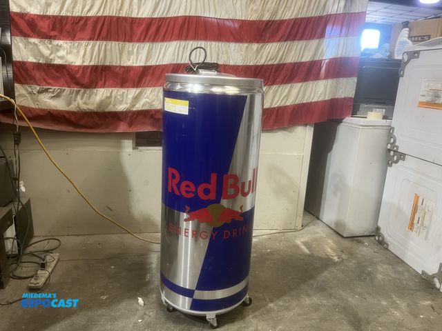 Lot 2-59212 - Electric Redbull energy cooler Mini Refrigerator Red bull can shaped display refrigerator