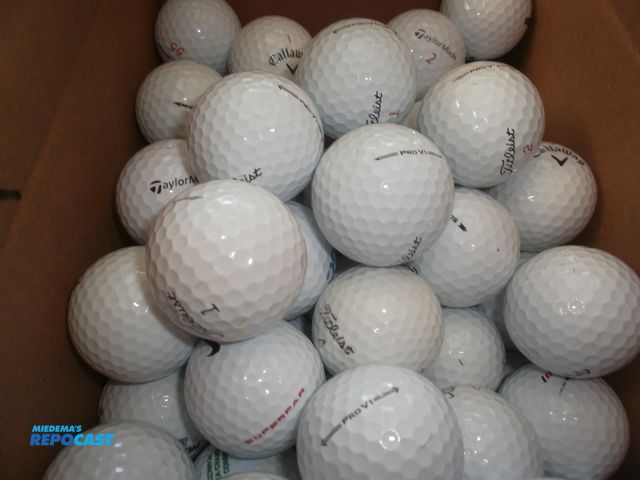Lot 2-75412 - 100+ gold balls including Prov1, Prov1X, Callaway, Titleist, Bridgestone, Kirkland, Nike, Taylor Mad...