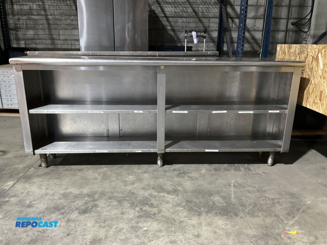 Lot 2-55093 - Stainless Steel 84” width x 36” height x 15” depth stainless steel shelving unit.