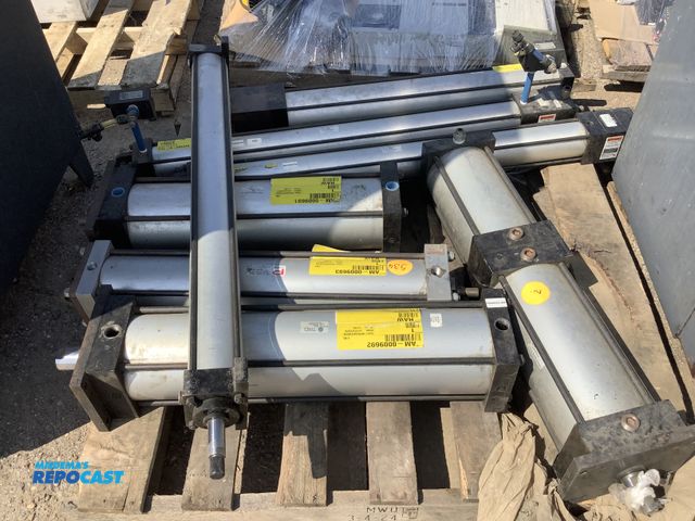 Lot 2-91112 - (8) industrial pneumatic cylinders, used for linear motion and manufacturing or automation