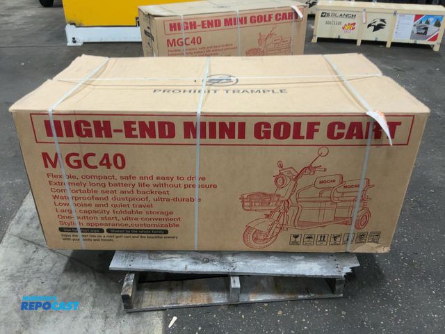 Lot 2-40216 - New SDLANCH MGC40 3-Wheel Mini Electric Golf Cart / Scooter, 60 Volt, Three Speed, 2-Passenger, Pneu...