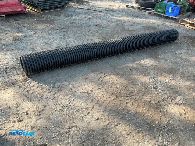 Lot 2-67766 - heavy duty driveway culvert, walled, ribbed, black plastic, never been used per seller