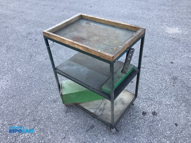 Lot 2-76653 - Rollable 3 tier metal cart approx. 16.5” x 26” x 33”