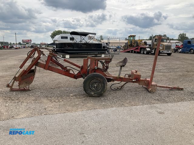 Lot 2-30472 - Tow behind backhoe for parts or repair - no engine or hydraulic pump, 14” wide bucket with four weld...