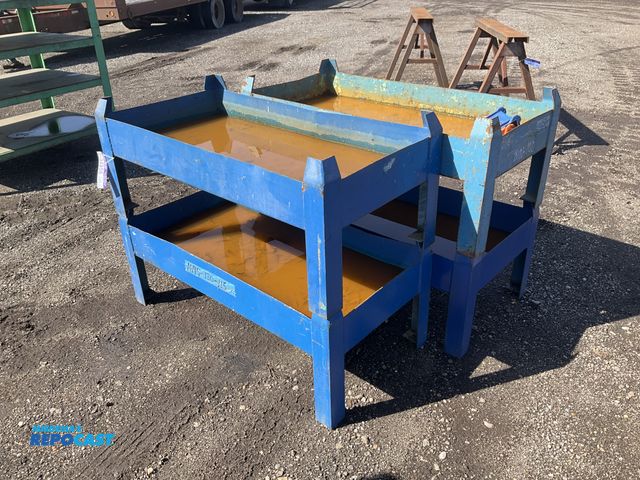 Lot 2-34856 - (4) stackable metal racks, 48”W x 24” x 20”T overall, 6” deep, used