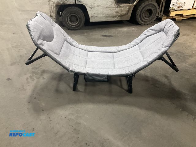 Lot 2-93769 - New Folding Adjustable Padded Lounger- Gray