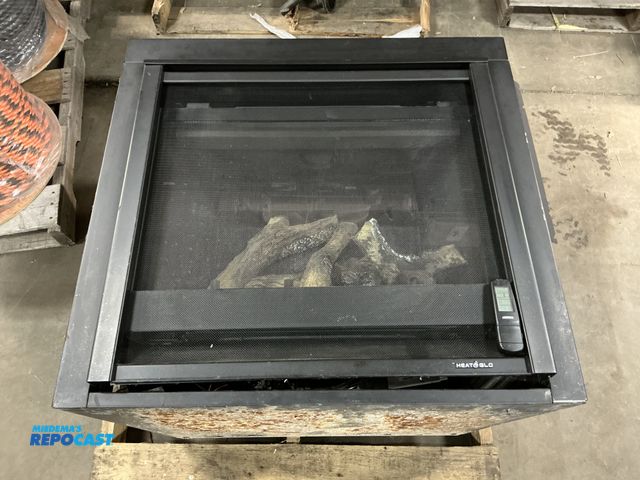 Lot 2-92179 - Heat &amp; Glo Fireplace Insert w/ remote - approx. 3’ wide x 32.5” tall x 17.5” deep