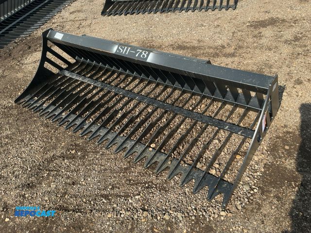 Lot 2-40969 - New Chery Industrial 78" Rock Bucket Skid Steer Attachment, Universal Quick Attach, Approx. 3” Tine ...