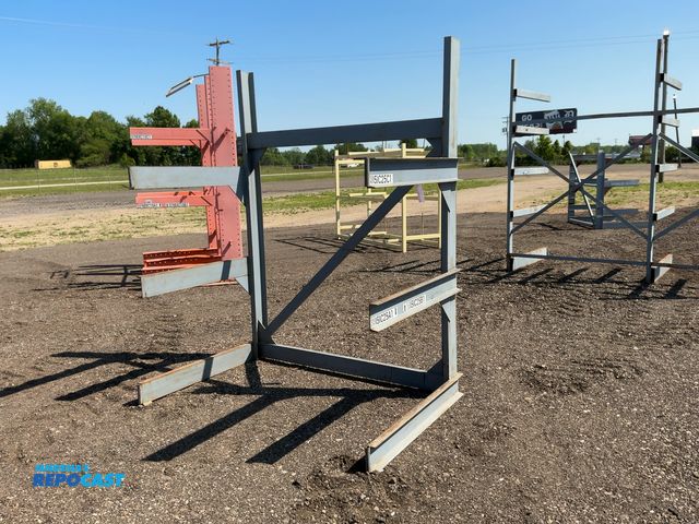 Lot 2-22843 - Metal 3-tier Cantilever Rack, arms stick out 42”, welded together, approx. 76”x51-1/2”x8’ tall