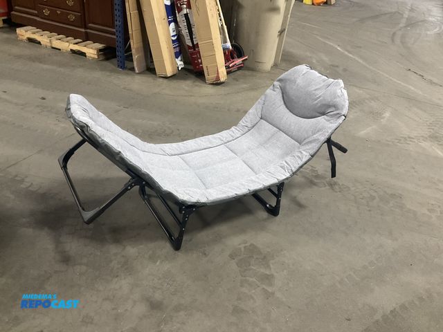 Lot 2-93772 - New Folding Adjustable Padded Lounger- Gray