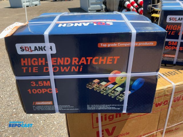 Lot 2-44599 - Lot of (100) New SDLANCH 1” Wide Straps with Ratchets Attached, 3.5 Meter Long, for looping around i...