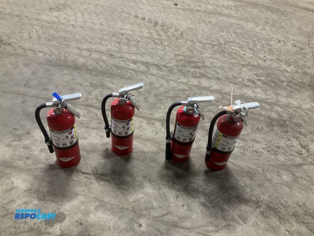 Lot 2-42673 - (4) 5lb dry chemical fire extinguishers, one was last inspected in 2024 and the other three are unkn...