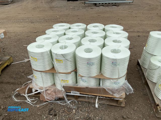 Lot 2-69466 - Skid lot of rolls of plastic white fiber rope