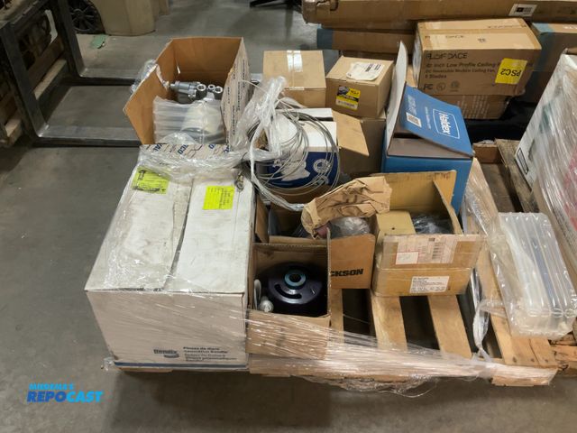 Lot 2-69647 - Skid lot of miscellaneous items including: bolts, air dryer parts, haldex parts, AC compressors, OTR...