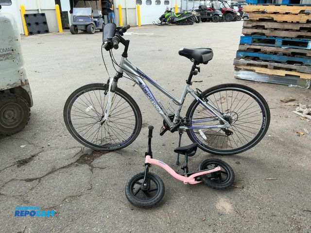 Lot 2-69291 - SCHWINN shimano purple/silver adult bike and a kriddo light pink children’s balance bike