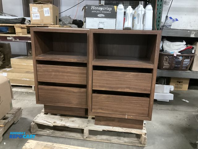 Lot 2-67072 - Lot of (2) wooden 2-drawer bedside cabinets - approx. 20.25”w x 17”d x 32” tall