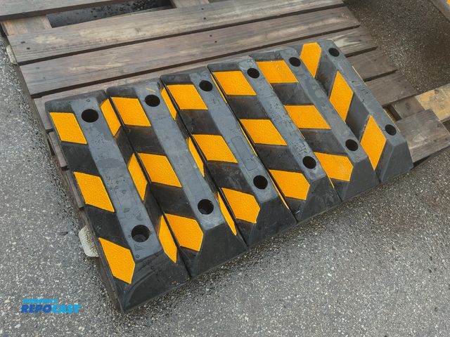 Lot 2-22434 - (6) New Rubber Parking Curb Blocks, approx. 21”x6”x4” tall