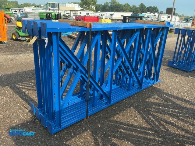 Lot 2-30584 - (7) New Unarco 54"x10' Tall Steel Heavy Duty Structural Pallet Racking Uprights, bolt together style...