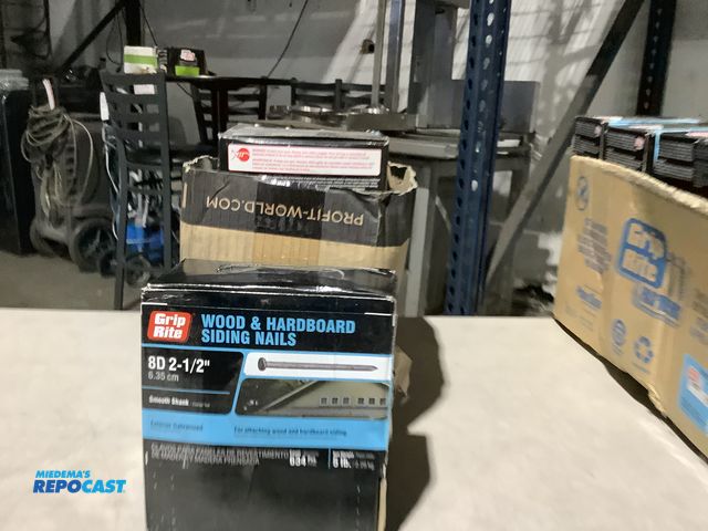 Lot 2-13821 - (6) 5lb Boxes of Grip Rite 8d 2-1/2” wood and hardboard siding nails.