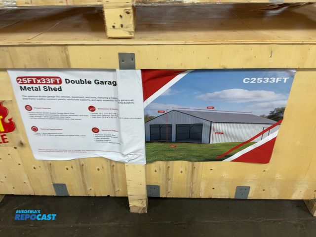 Lot 2-41168 - New SDLANCH 25’ x 33’ Double Garage Metal Shed, Model C2533FT, 292” Wide x 386.6” Long x 148” Tall O...