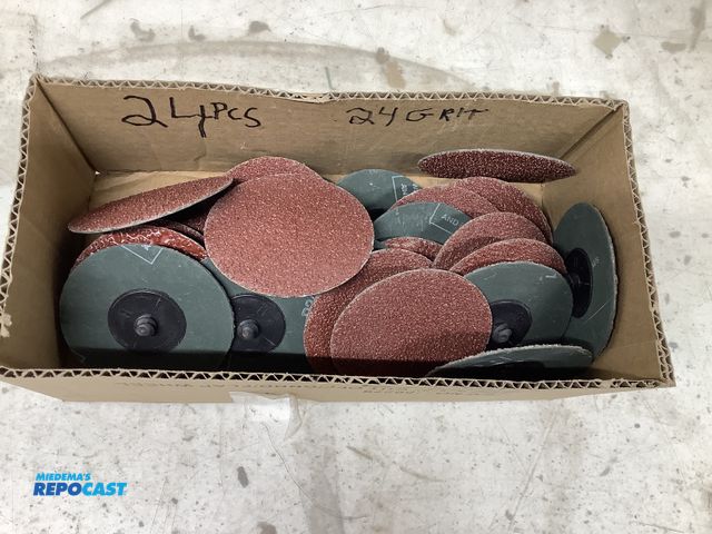 Lot 2-69341 - lot of (24) 3" fiber sanding disks - 24 grit