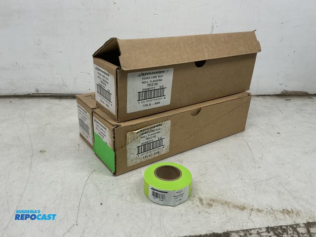 Lot 2-19425 - 36 Rolls of Swanson Texas Lime Glo Flagging Tape, 150’, 3 Boxes of 12