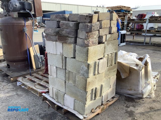 Lot 2-92536 - Skid lot of cement bricks  crestone bricks and cinder blocks