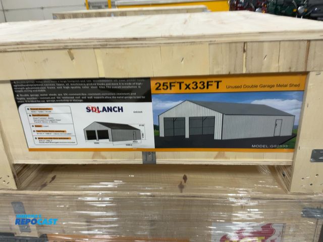 Lot 2-21767 - New SDLANCH 25’ x 33’ Double Garage Metal Shed, Model SDLC2533FT, 292” Wide x 386.6” Long x 148” Tal...
