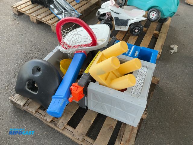 Lot 2-91329 - Skid Lot of Children’s Toys, including a Little Tikes Adjustable Basketball Hoop, Step 2 Garage Work...