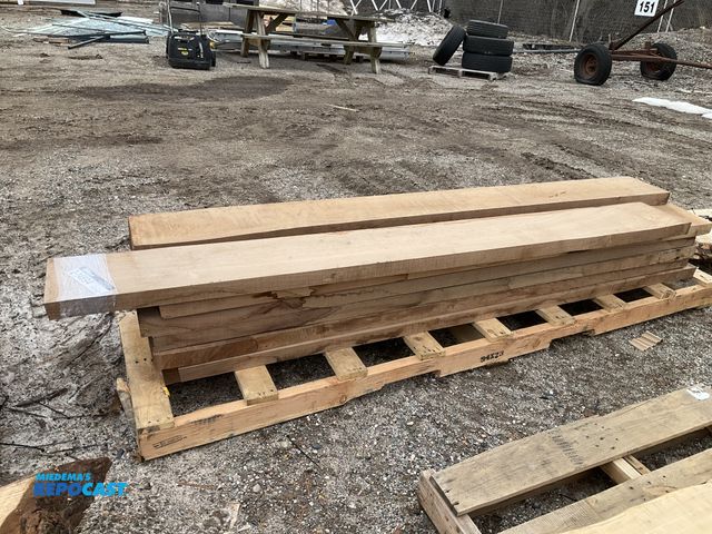 Lot 2-14694 - 12 Skid lot of dark Wooden Boards 86” x 9” x 2”