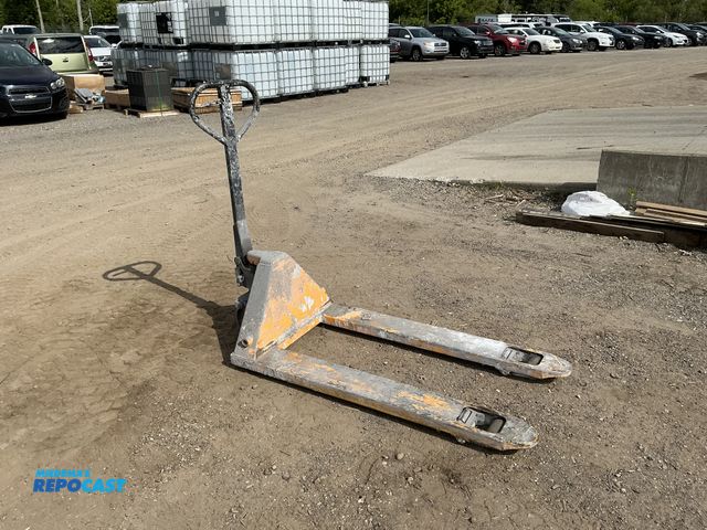 Lot 2-96647 - Yellow pallet jack, 48” fork length, can lift up to 6 inches