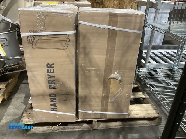 Lot 2-55122 - Lot of (2) new Alpine item# ALP404-10-GRY wall mount hand dryers.