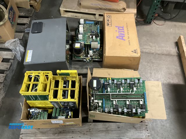 Lot 2-69168 - industrial electronic assemblies, circuit boards, and modular hardware units packed in cardboard box...
