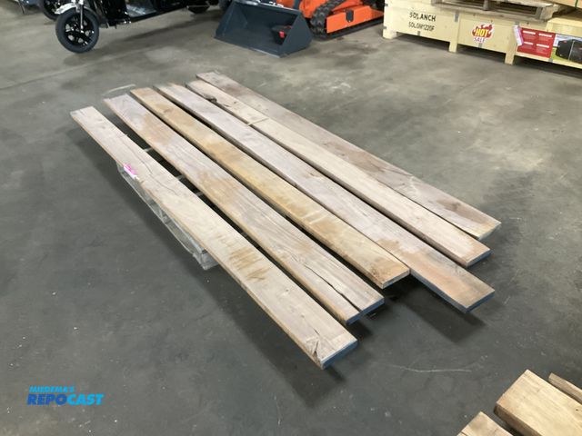 Lot 2-21207 - (6) 4/4 Walnut wood boards, approx 9’ and 10’ lengths, widths from 5” to 7”